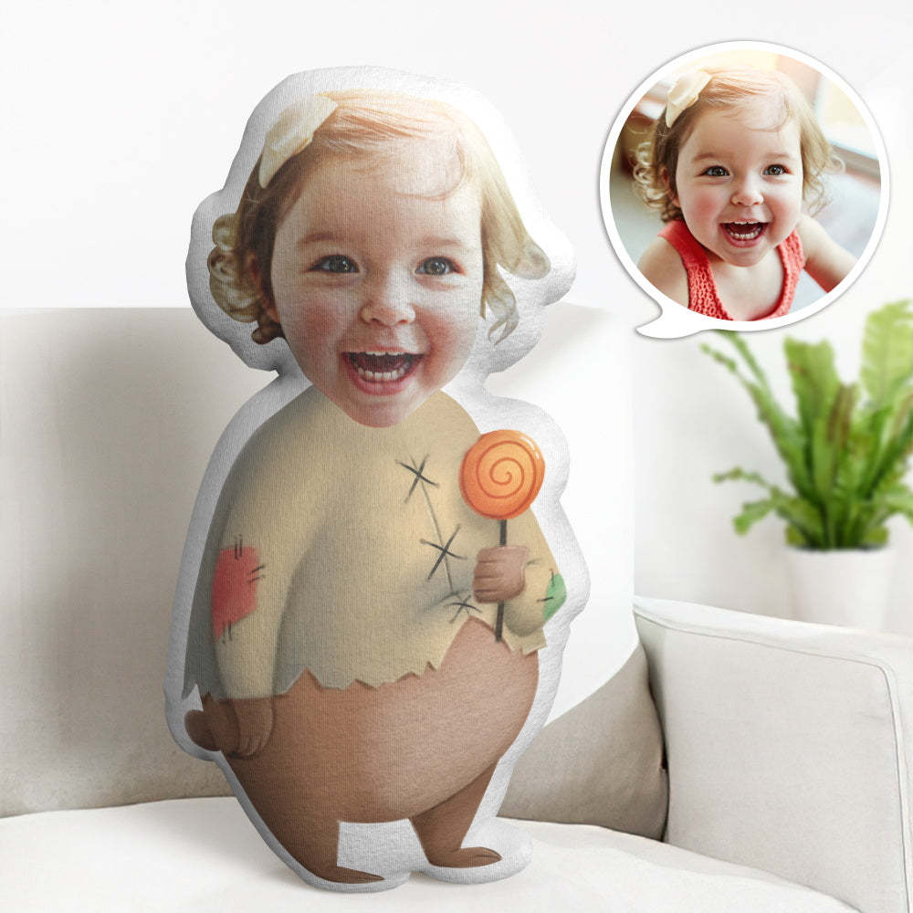Halloween Gifts Minime Throw Pillow Custom Face Pillow Gifts Doll Bear - auphotoblanket