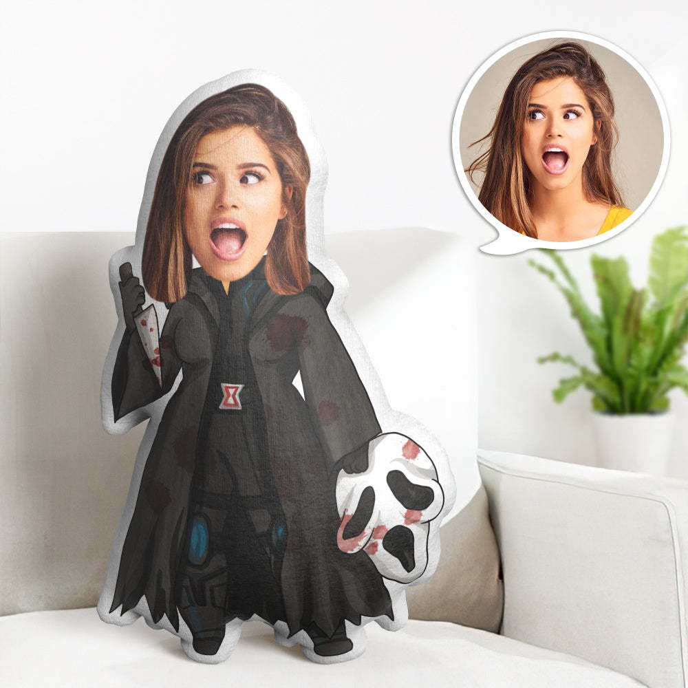 Custom Face Minime Throw Pillow Personalized Minime Throw Pillow Terrorist Mask Halloween Gifts - auphotoblanket