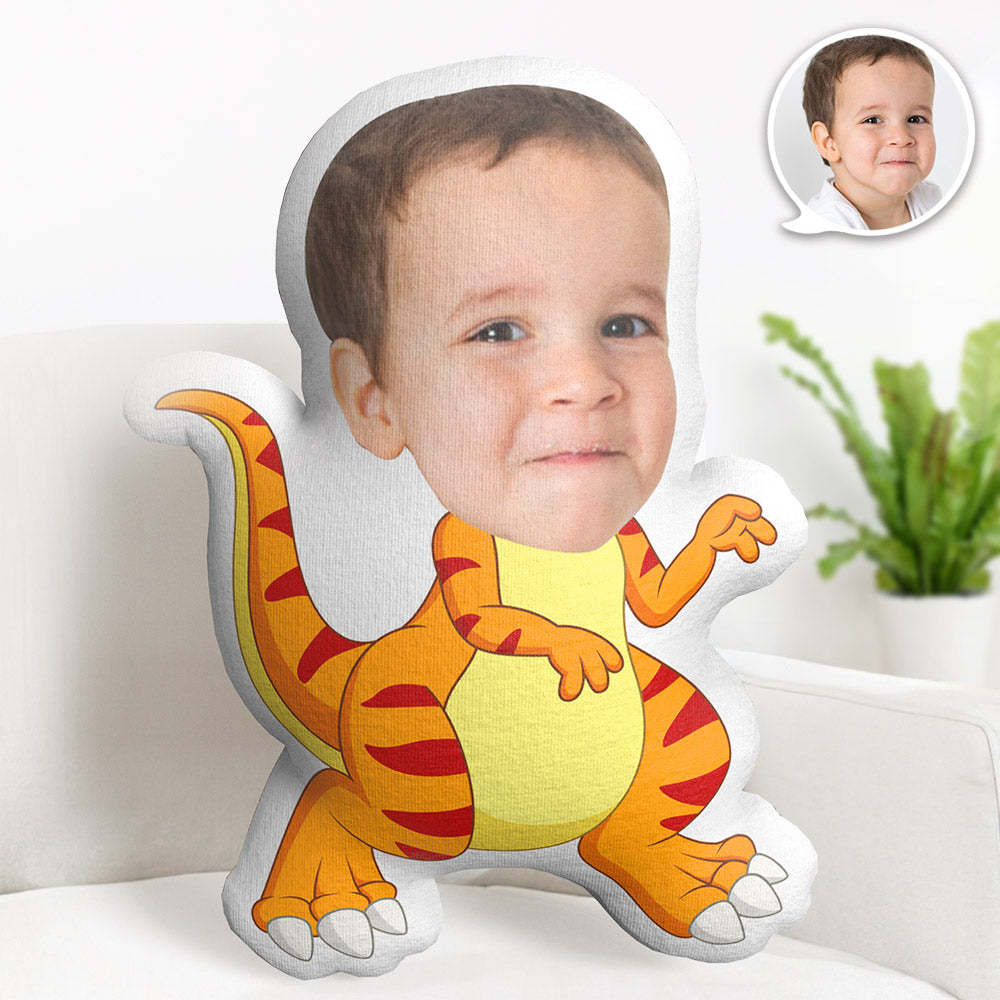 Custom Face Pillow Personalized Photo Pillow Tyrannosaurus Rex MiniMe Pillow Gifts for Kids - auphotoblanket