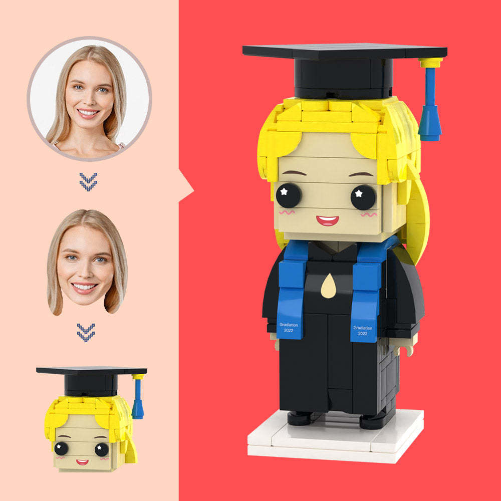 Customized Head Graduation Baccalaureate Figures Small Particle Block Toy Customizable Brick Art Gifts - auphotoblanket