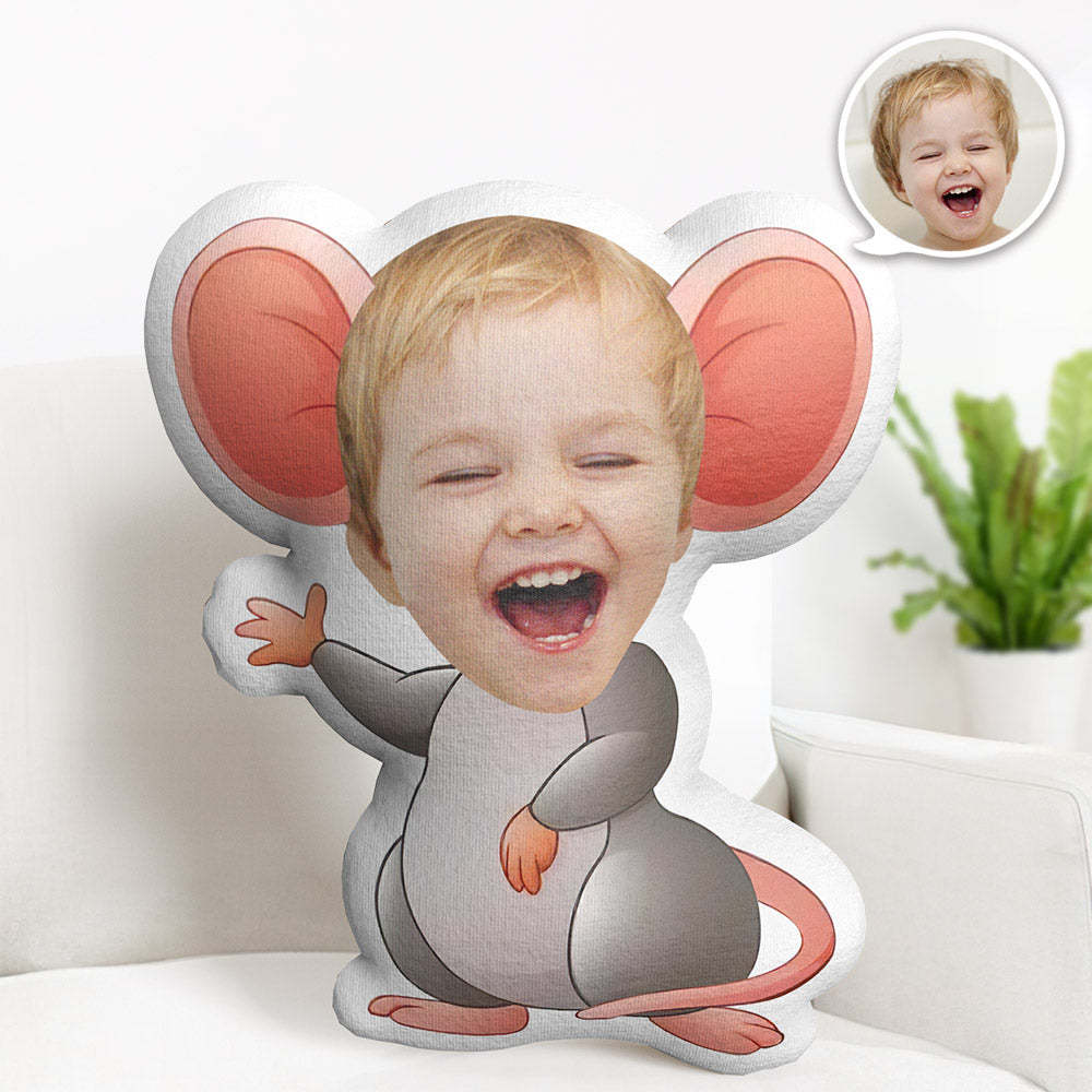 Custom Face Pillow Personalized Photo Pillow Lantern Mouse MiniMe Pillow Gifts for Kids - auphotoblanket