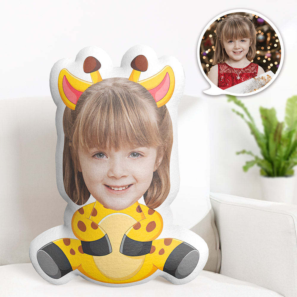 Custom Face Pillow Personalized Photo Pillow Giraffe MiniMe Pillow Gifts for Kids - auphotoblanket
