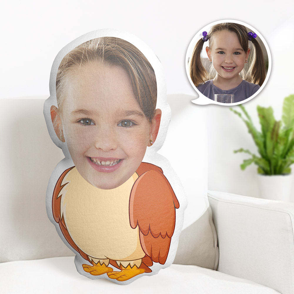 Custom Face Pillow Personalized Photo Pillow Owl MiniMe Pillow Gifts for Kids - auphotoblanket