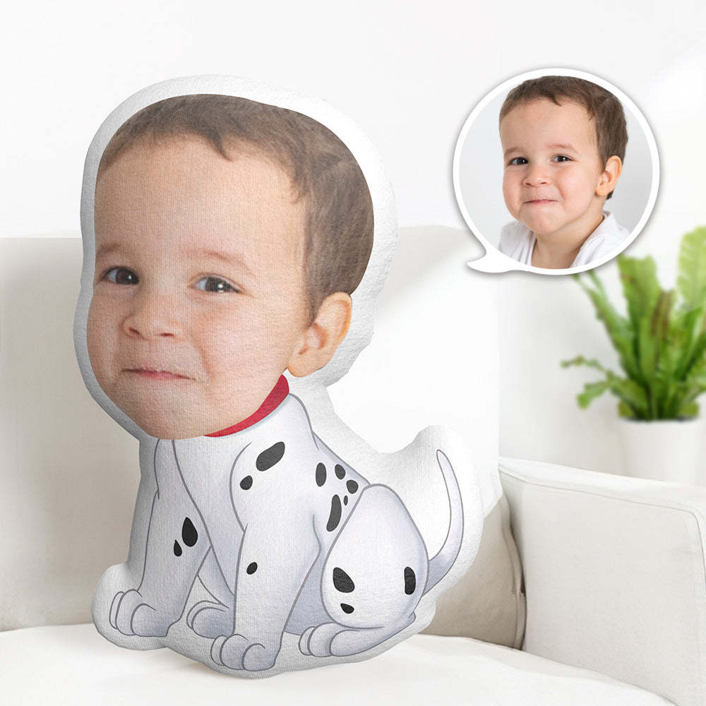 Custom Face Pillow Personalized Photo Pillow Spotted Dog MiniMe Pillow Gifts for Kids - auphotoblanket