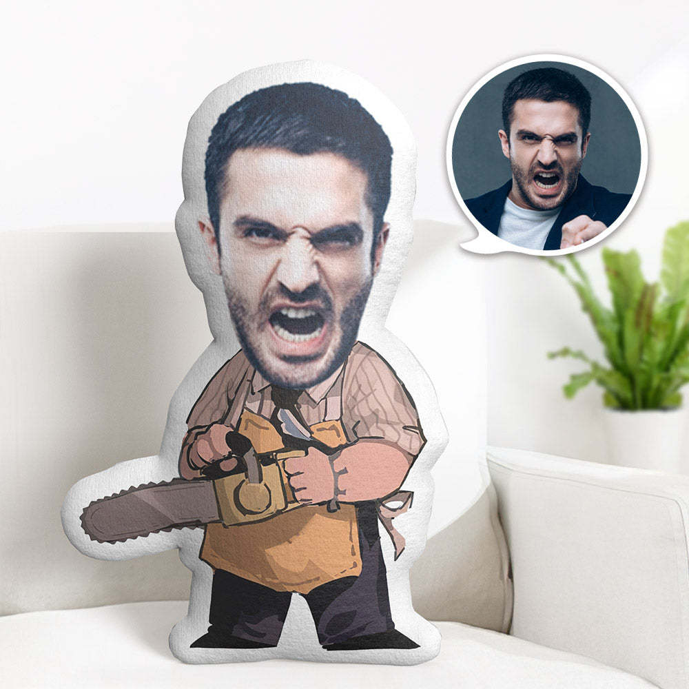 My Face Pillow Custom Halloween Pillow MiniMe Pillow The Texas Chain Saw Massacre Cosplay Pillow - auphotoblanket