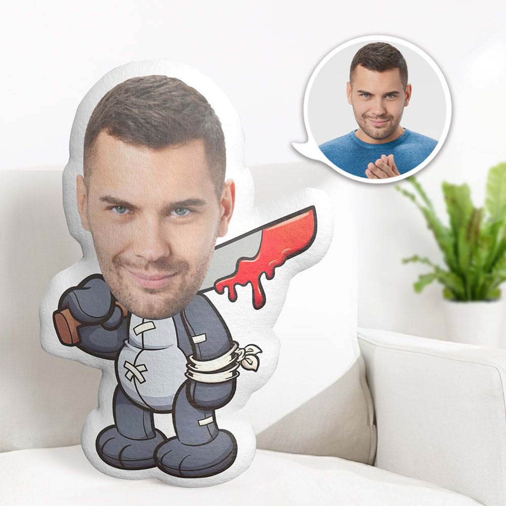 My Face Pillow Custom Halloween Pillow MiniMe Pillow Evil Teddy Bear Cosplay Pillow - auphotoblanket