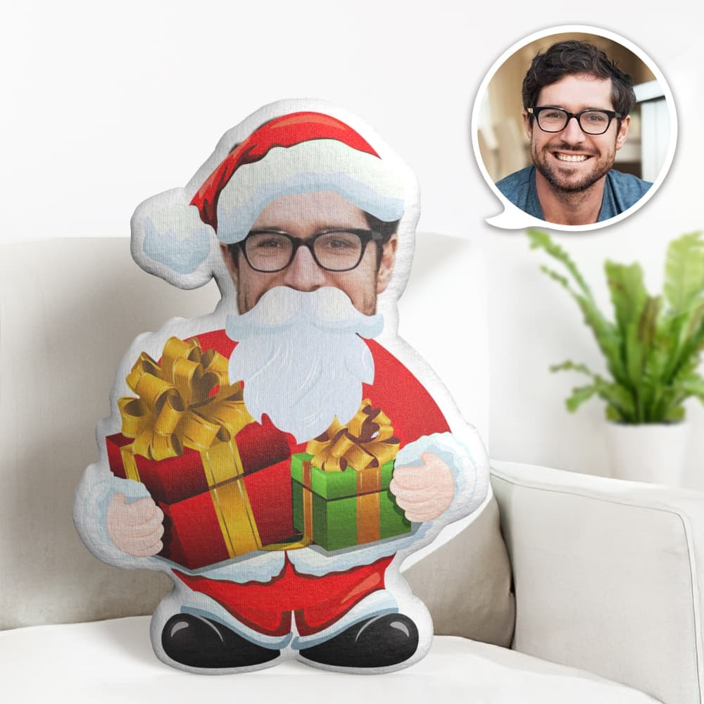 Custom Face Pillow Personalized Photo Pillow Gift Santa Claus MiniMe Pillow Gifts for Christmas - auphotoblanket