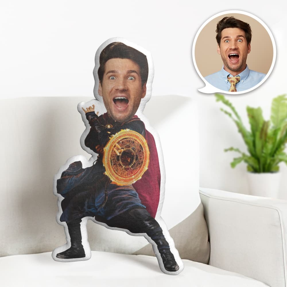 Custom Face Pillow Personalized Photo Pillow Ancient One MiniMe Pillow Gifts for Him - auphotoblanket