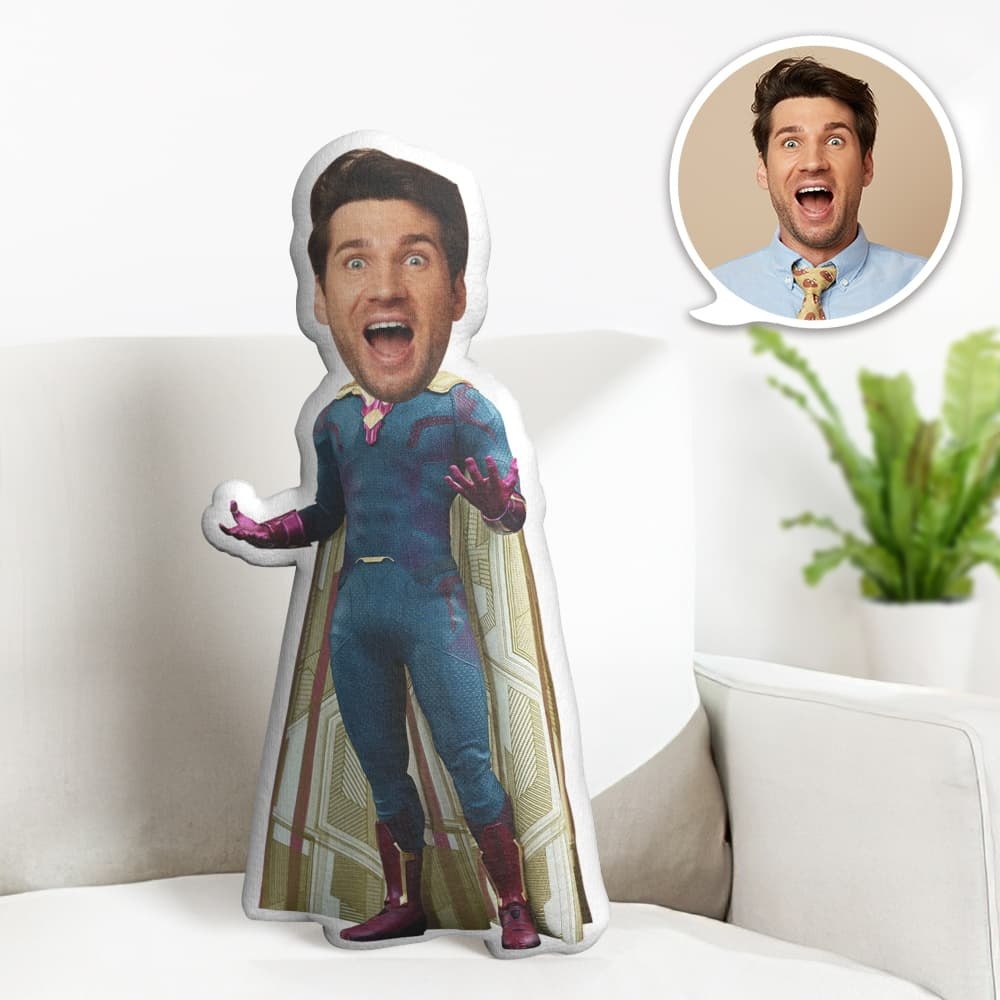Custom Face Pillow Personalized Photo Pillow Vision MiniMe Pillow Gifts for Him - auphotoblanket