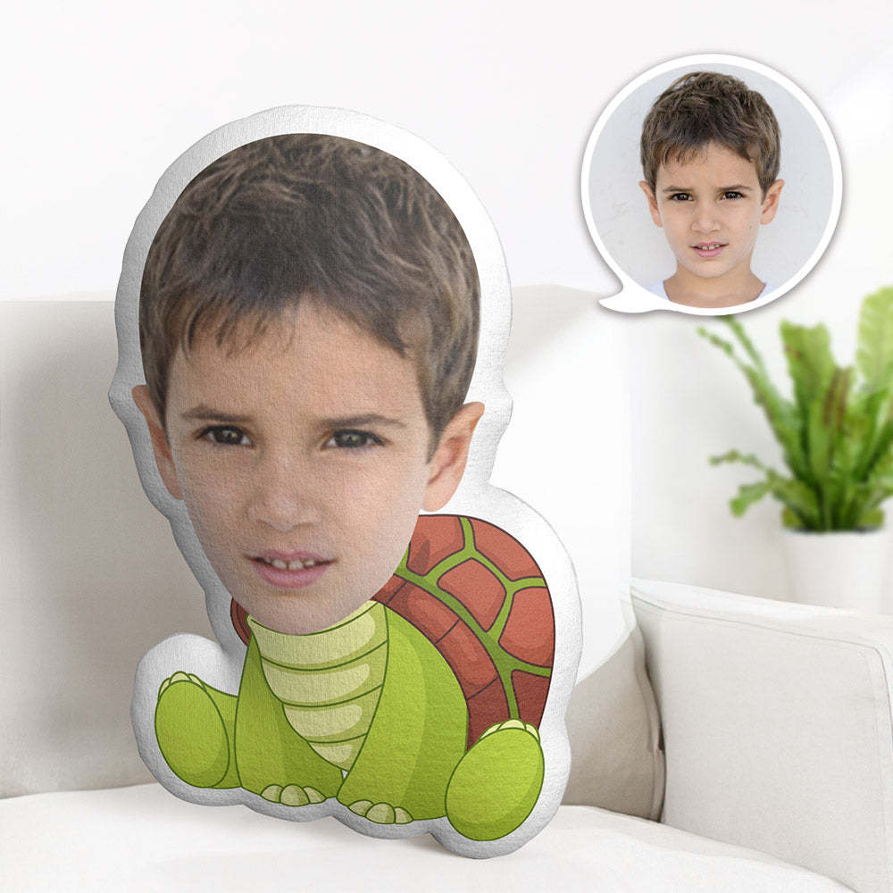 Custom Face Pillow Personalized Photo Pillow Tortoise MiniMe Pillow Gifts for Kids - auphotoblanket