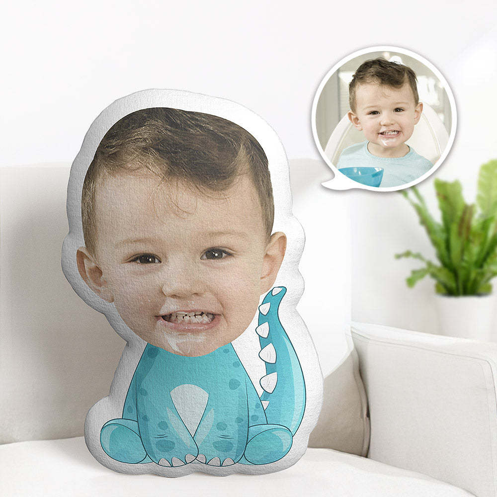 Custom Face Pillow Personalized Photo Pillow Fat Tail Blue Dragon MiniMe Pillow Gifts for Kids - auphotoblanket