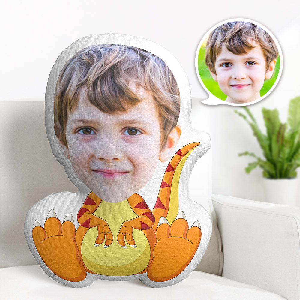 Custom Face Pillow Personalized Photo Pillow Two Claw Orange Dragon MiniMe Pillow Gifts for Kids - auphotoblanket