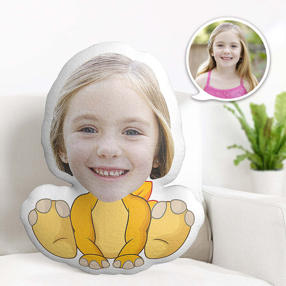 Custom Face Pillow Personalized Photo Pillow Sitting Yellow Dragon MiniMe Pillow Gifts for Kids - auphotoblanket