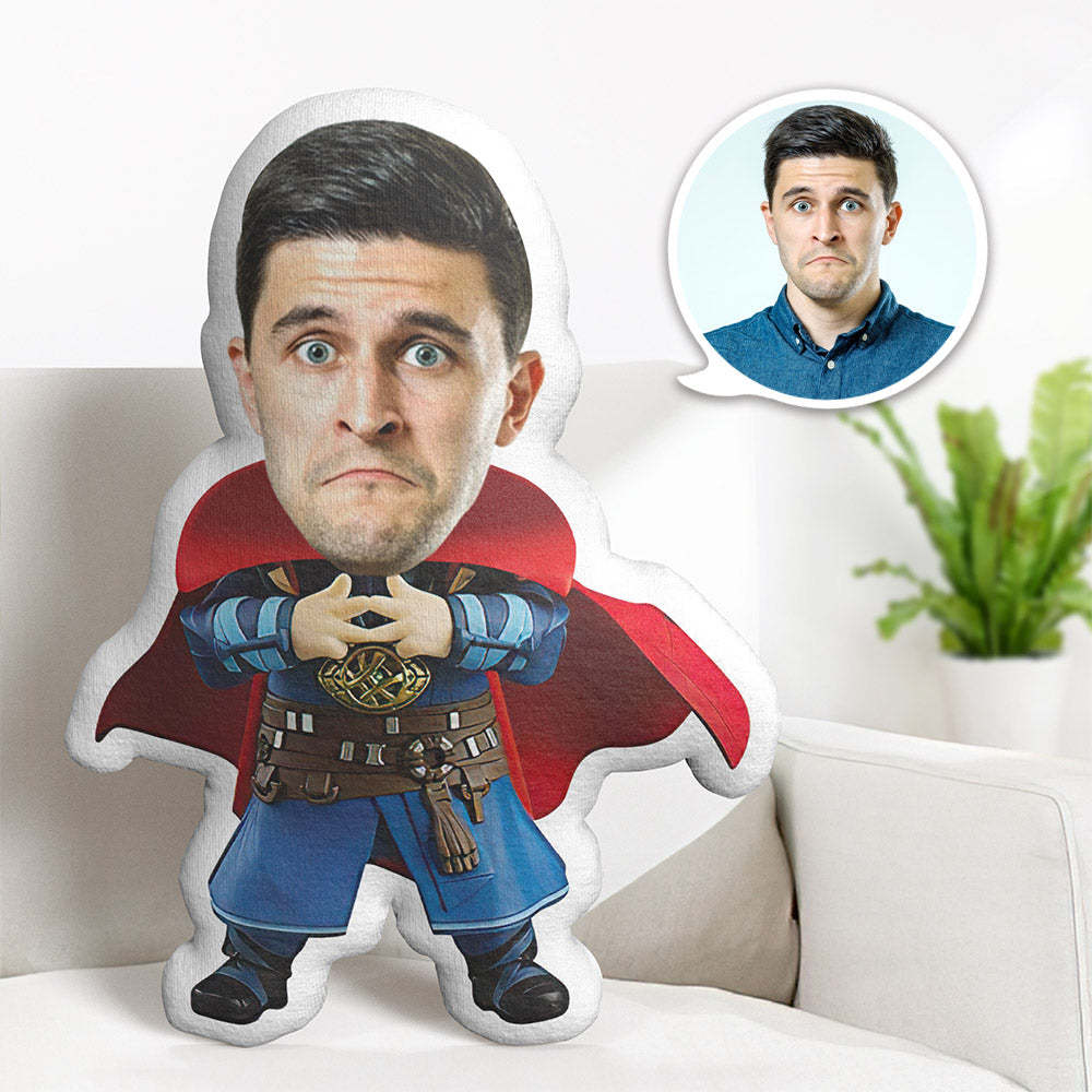 Custom Face Pillow Personalized Photo Pillow Doctor Strange MiniMe Pillow Gifts for Him - auphotoblanket