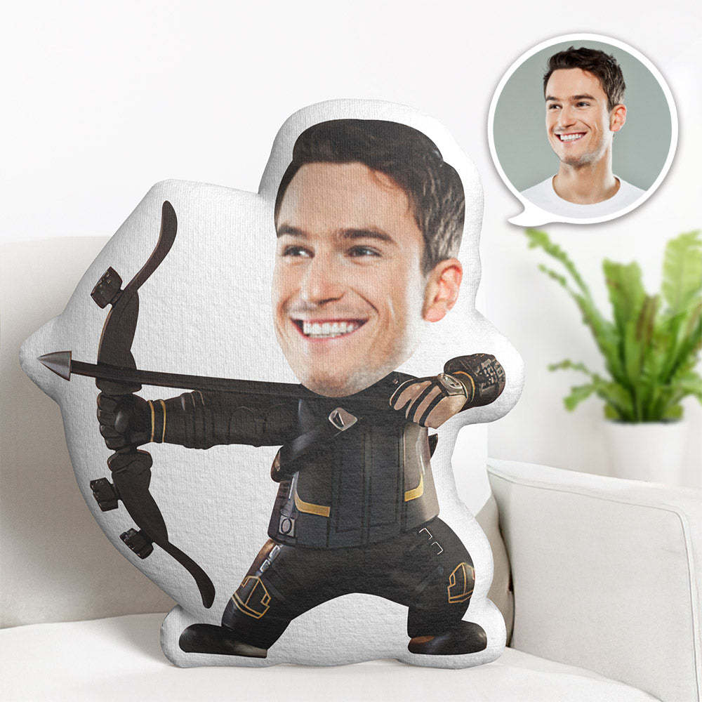 Custom Face Pillow Personalized Photo Pillow Hawkeye MiniMe Pillow Gifts for Him - auphotoblanket