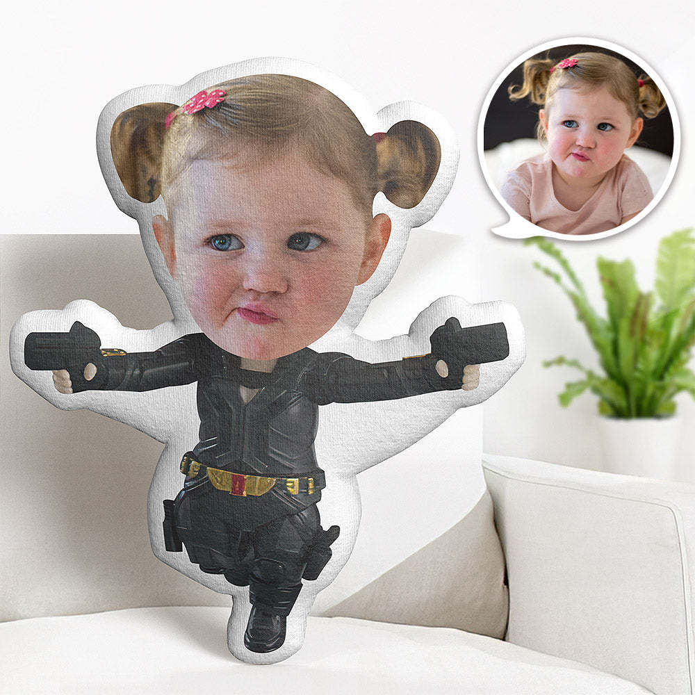 Custom Face Pillow Personalized Photo Pillow Suncha Black Widow MiniMe Pillow Gifts for Kids - auphotoblanket