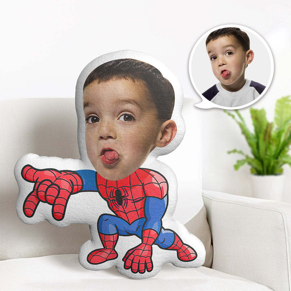 Custom Face Pillow Personalized Photo Pillow Launch Spider-Man MiniMe Pillow Gifts for Kids - auphotoblanket