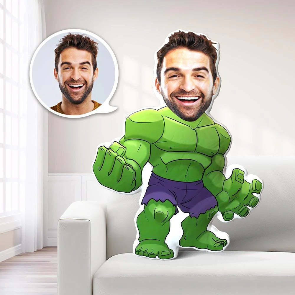 Body Pillow My Face Doll Custom Dolls Hulk Photo Pillow MiniMe Doll AR View Gift For Boyfriend - auphotoblanket