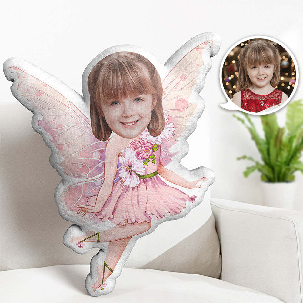 Custom Photo Face Flower Fairy Girl Pillow Face Picture Pillow Doll Face Body Pillow Personalized Doll - auphotoblanket