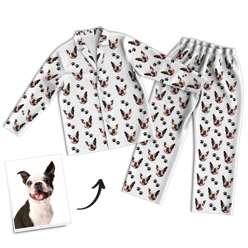 Custom Dog Photo Pajama Pants, Sleepwear, Nightwear - auphotoblanket