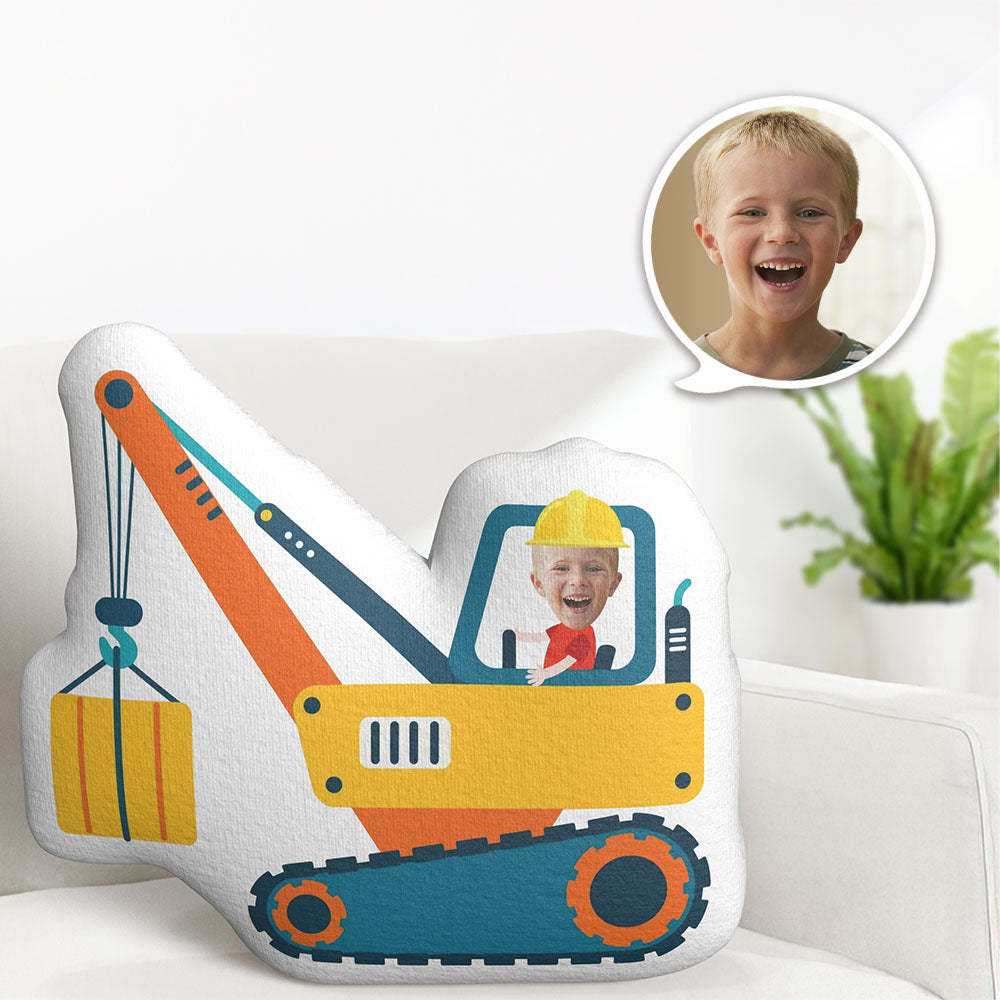 Custom Photo Pillow Crane Driver Face Doll Pillow MiniMe Personalized Pillow Gifts for Kid - auphotoblanket