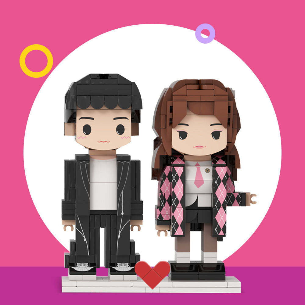 Christmas Gifts Customizable Fully Body 2 People Custom Brick Figures Persanalized Cute Face Brick Figures Gifts for Her - auphotoblanket