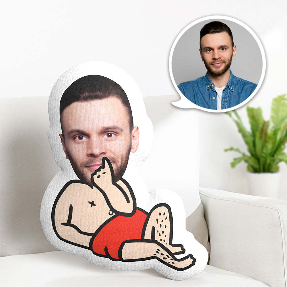 Custom Pillow Funny Man Husband Face Pillow Personalized Photo Minime Pillow - auphotoblanket