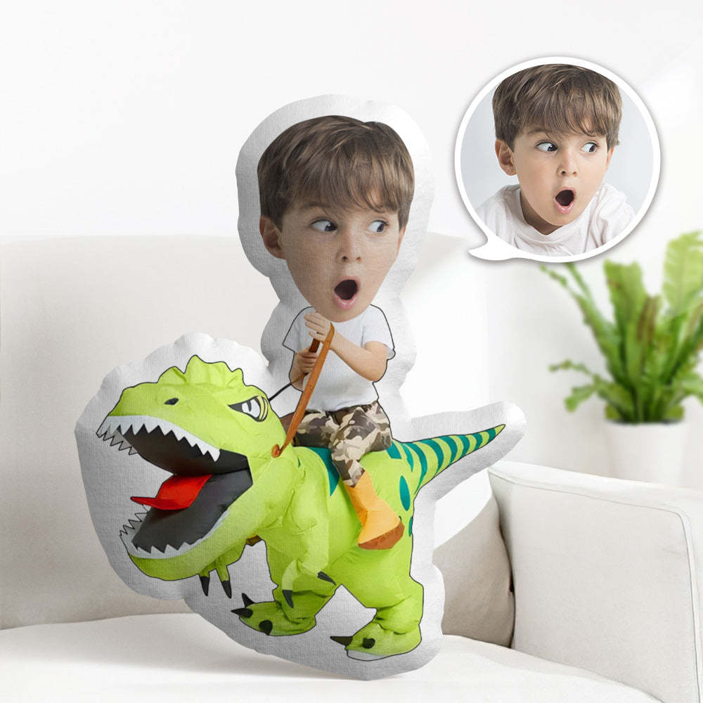 Custom Face Body Pillow Funny Dinosaur Pillow Personalized Minime Pillow - auphotoblanket