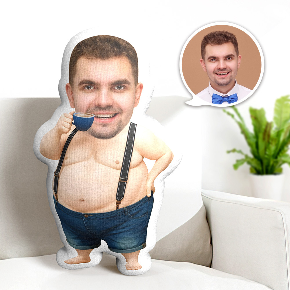 Custom Minime Pillow Man With Big Belly Face Pillow Personalized Body Pillow - auphotoblanket
