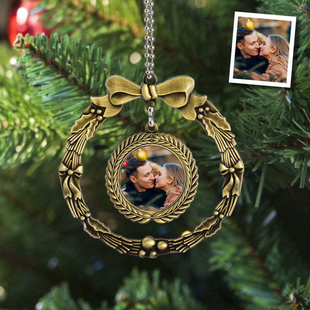 Custom Photo Garland Car Rearview Mirror Charm Decoration Gifts for Christmas - mycustomtirecover