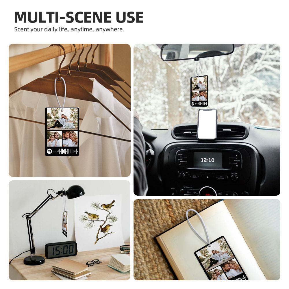 Personalized Photo Spotify Car Air Freshener Custom Music Song Air Freshener Gifts for Lovers - mycustomtirecover