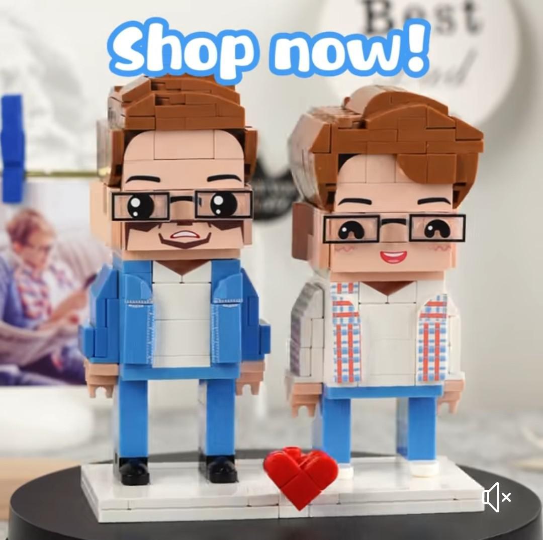 Surprise Gifts for Dad Full Custom 2 People Brick Figures Custom Brick Figures Small Particle Block Toy