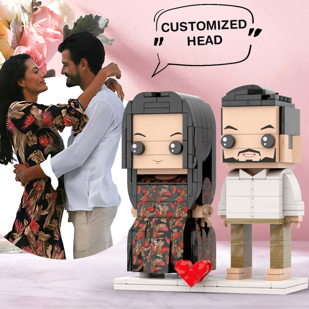 Valentine's Day Couple Brick Figures Personalized Couples Brick Figures Small Particle Block for Valentine's Day - auphotoblanket