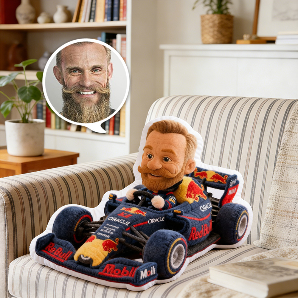 Customized Photo Pixar Style Racing Car Plush Toy Pillow