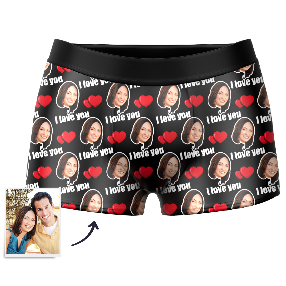 Couple Men's Custom Love Boxer Shorts