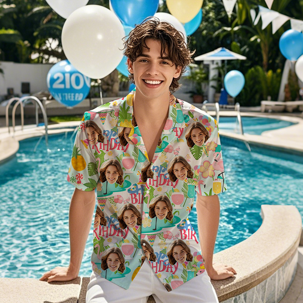 Birthday Bash - Custom Men Hawaiian Shirt - auphotoblanket