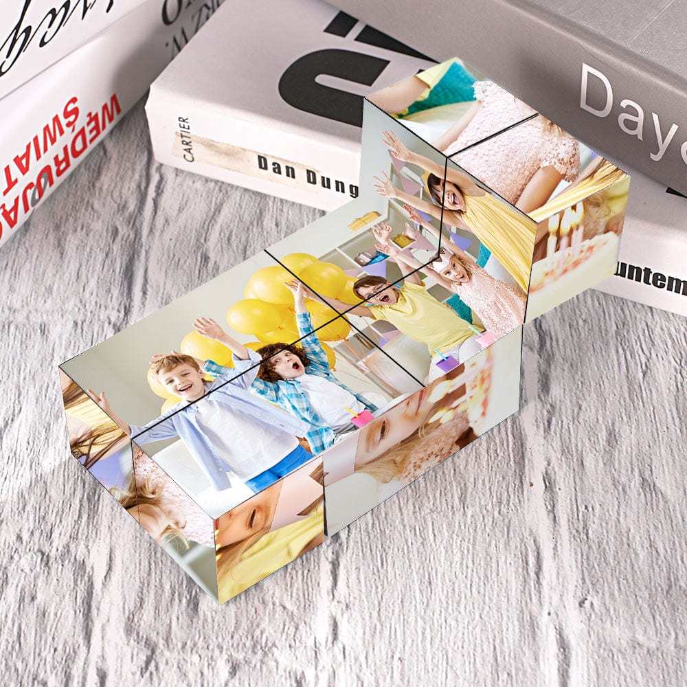 Birthday Gift Custom Photo Cube Flipping Photo Cube Magic Cube - auphotoblanket
