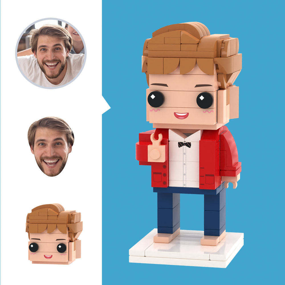 Customized Head Boy Figures Small Particle Block Toy Customizable 1 Person Brick Art Gifts - auphotoblanket
