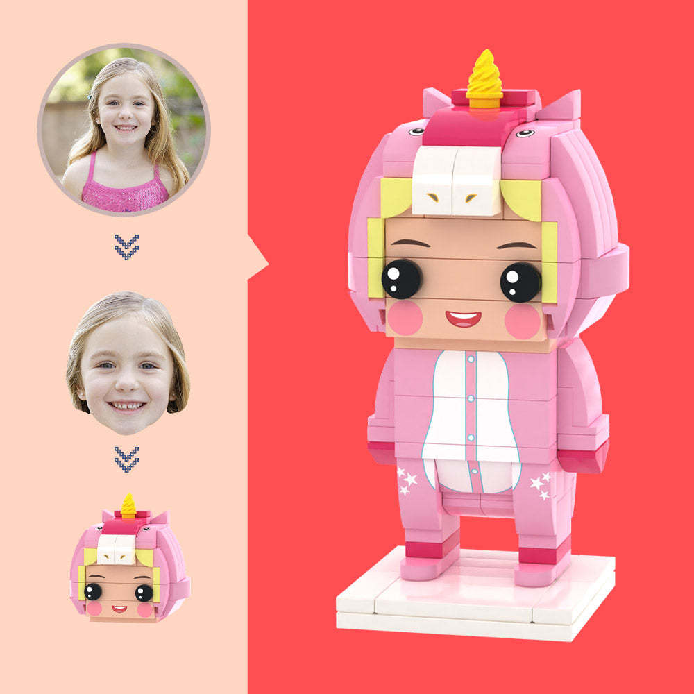 Custom Pink Unicorns Custom Head Figures Small Particle Block Toy Customizable Brick Art Gifts - auphotoblanket