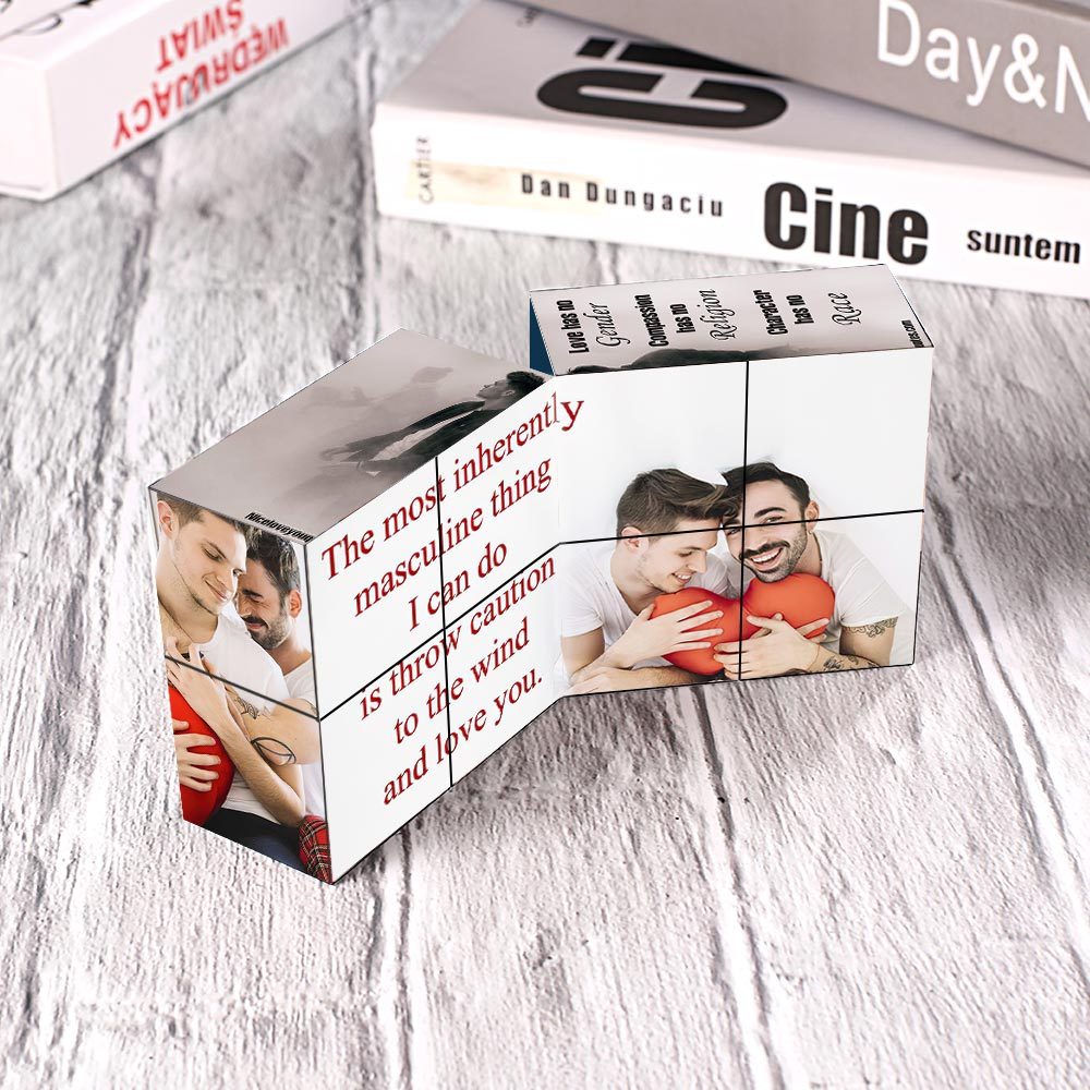 Custom Magic Folding Rubic's Cube Man to Man Gay Gift Ideas LGBT Gifts - auphotoblanket