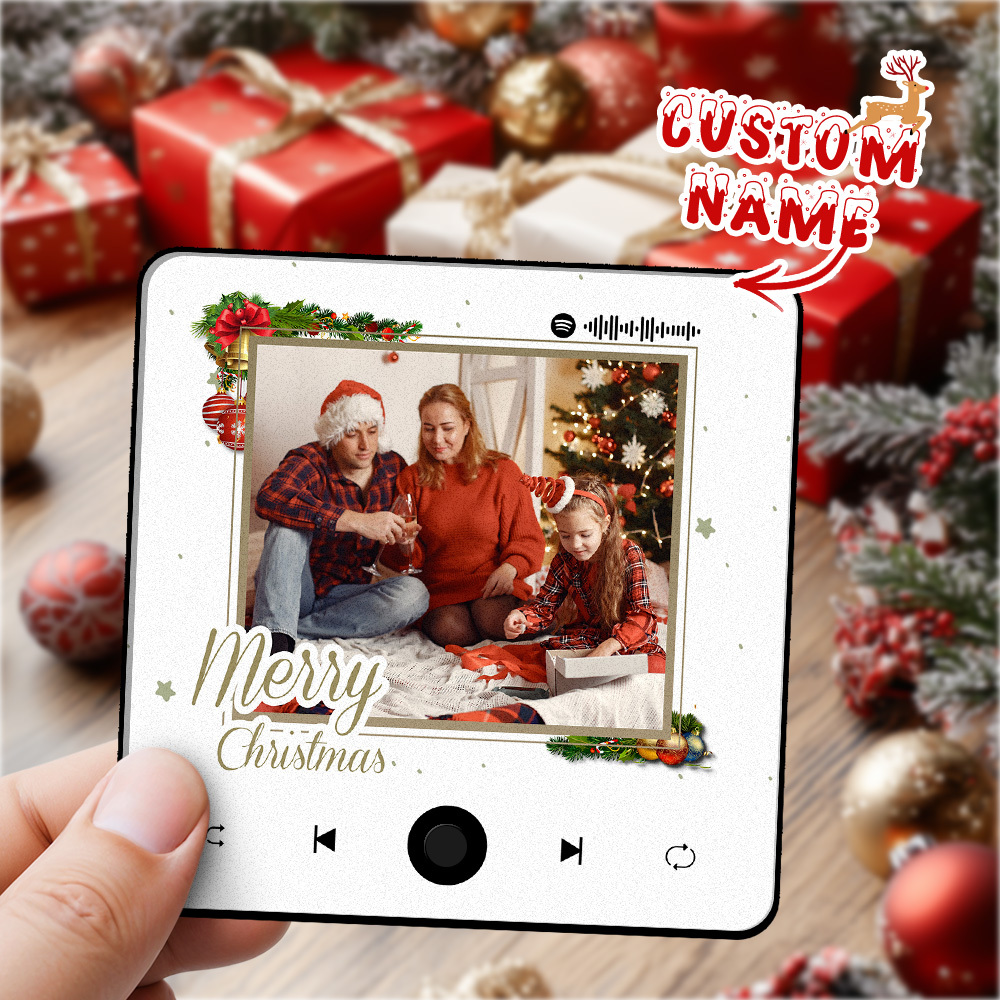 Custom Fridge Magnet with Photo & Music - Choose Your Music Christmas Gifts - auphotoblanket