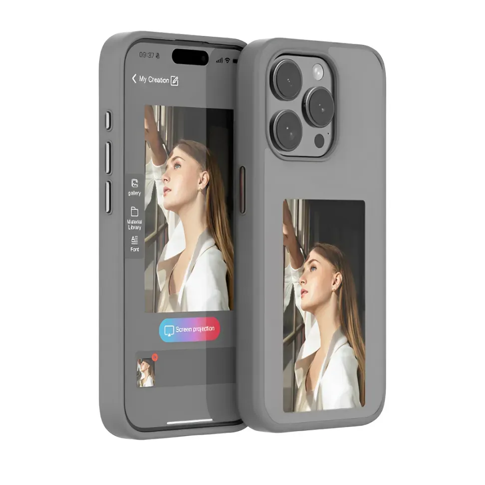 Personalized Custom Phone Case with E Ink Display Special Gift Idea Unique DIY Design - auphotoblanket