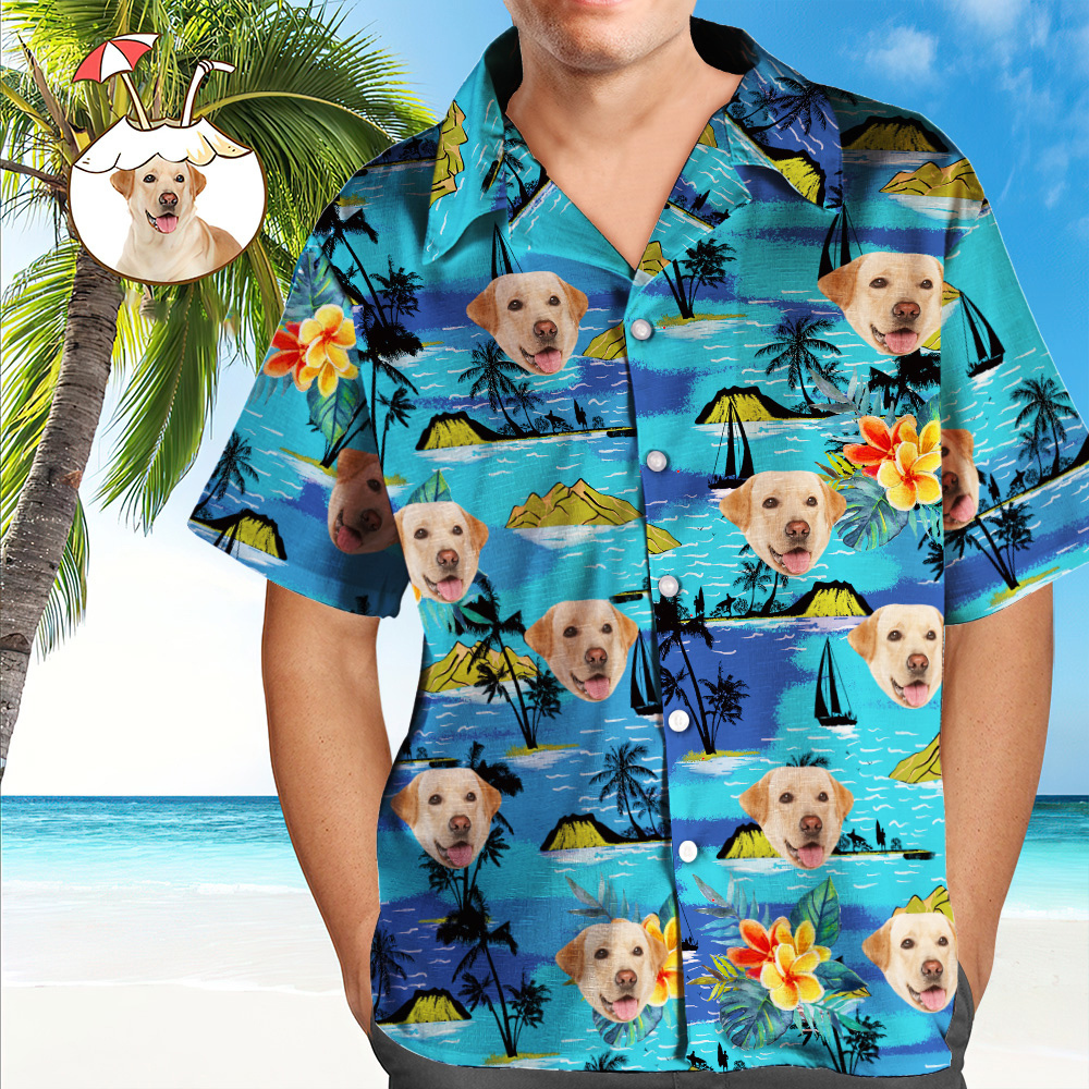 Custom Hawaiian Shirts Mountains Personalized Aloha Beach Shirt For Men - auphotoblanket