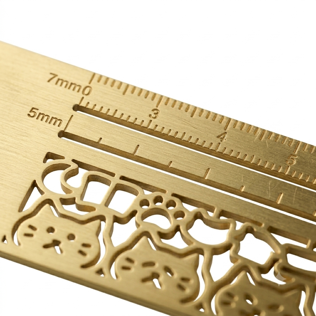 3-in-1 Cat Bookmark Ruler – Metal Cat Drawing Stencil & Reading Bookmark