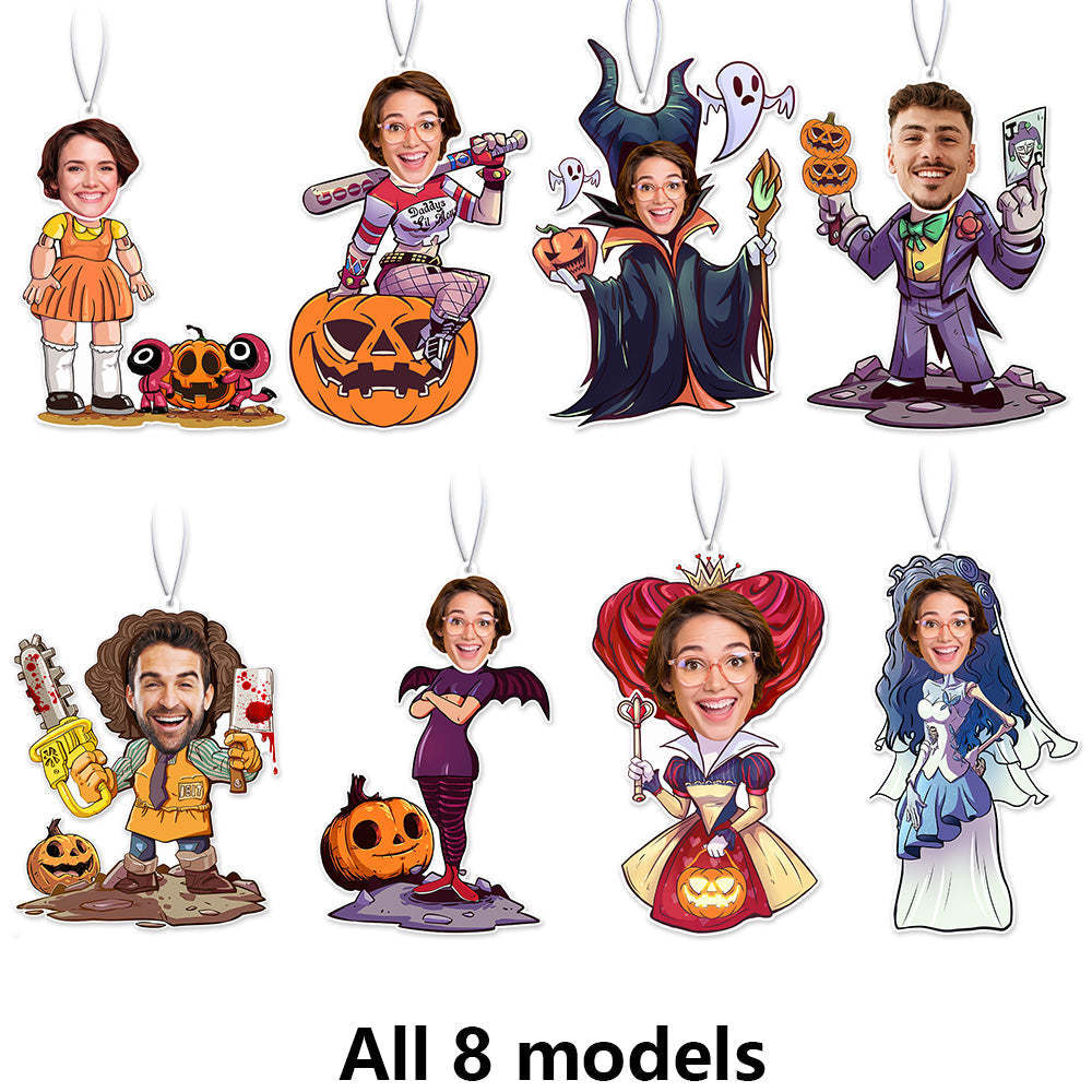 Custom Halloween Car Air Freshener Funny Rearview Mirror Ornament for Halloween Gift - mycustomtirecover