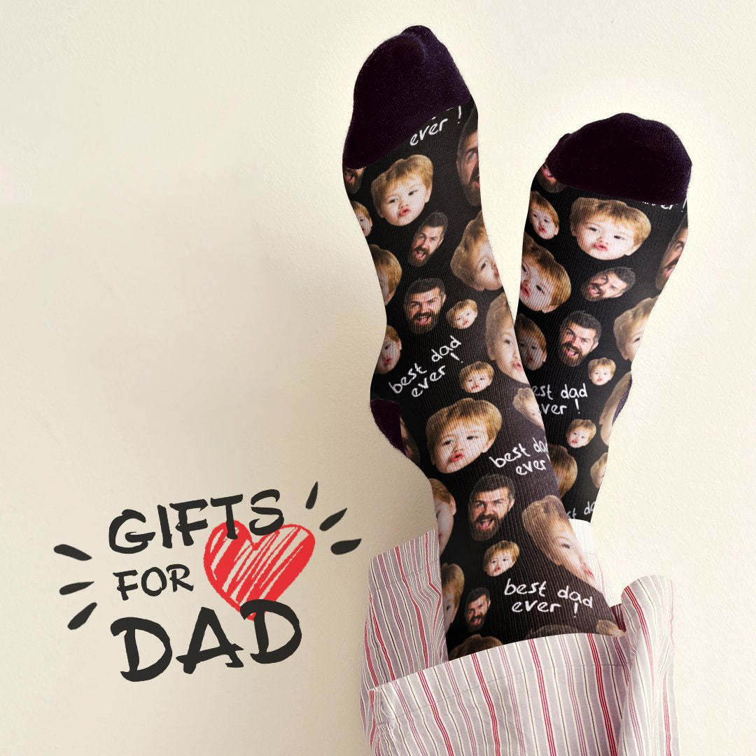 Dad Gift Custom Face Socks To The Best Dad