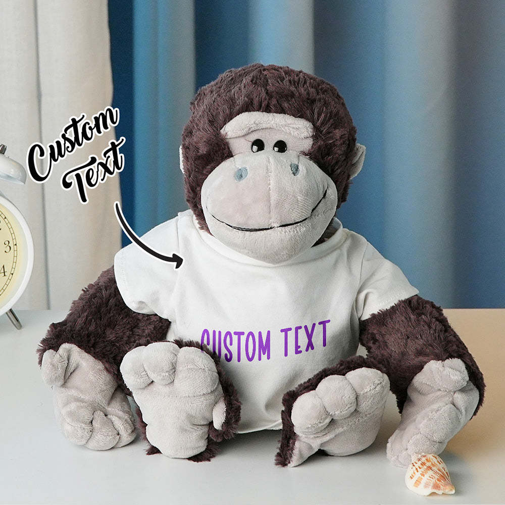 Personalized Animal Plush Stuffed Toy Birth Announcement Custom Photo Text Gift for Baby Shower - auphotoblanket