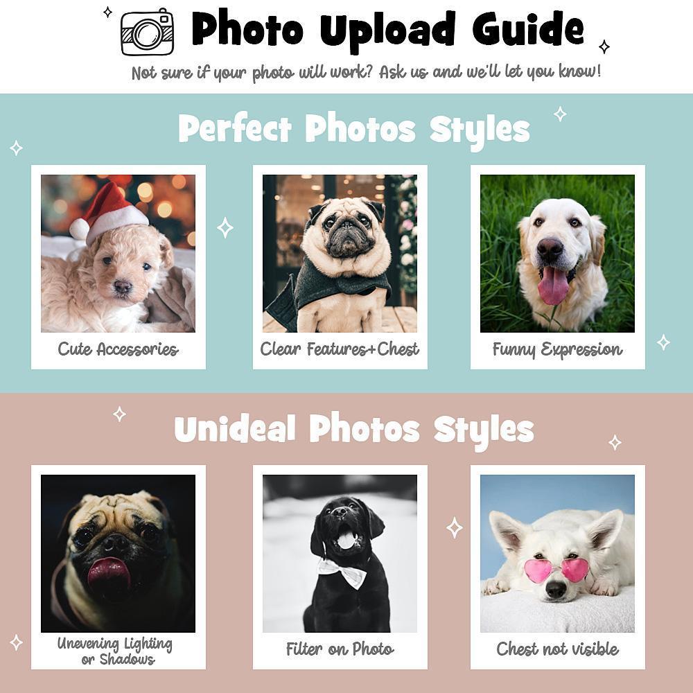 Personalized Photo Dog Bandana Custom Dog Triangle with Name