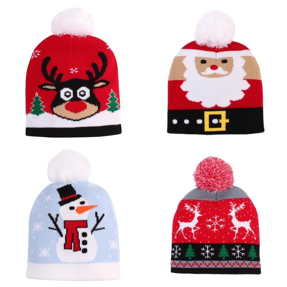Christmas Hat Kids Xmas Beanie Colorful Santa Hats - UNIVERSAL SIZE