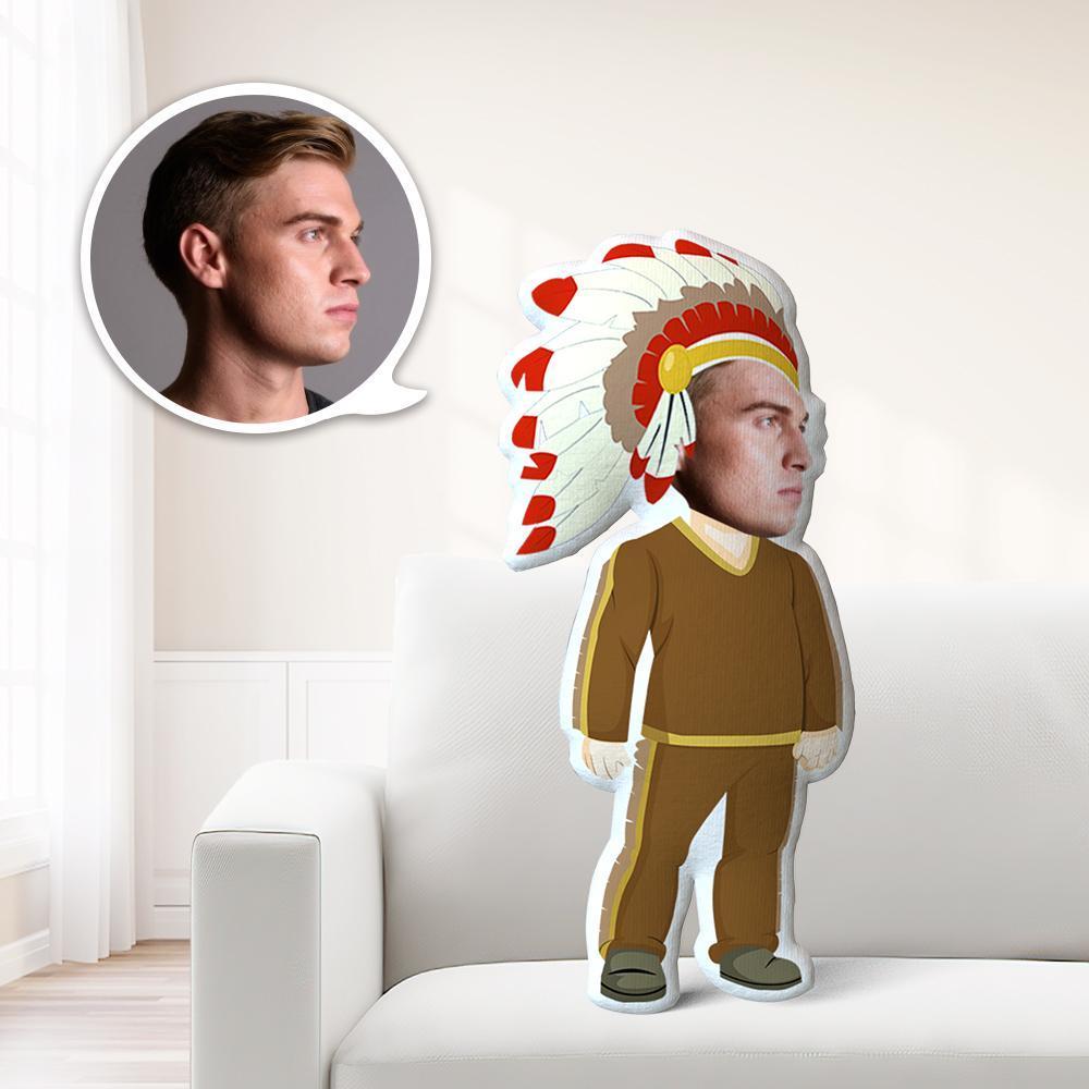 Indianl Man Photo Pillow Face Pillow Personalized Men Pillow Gifts